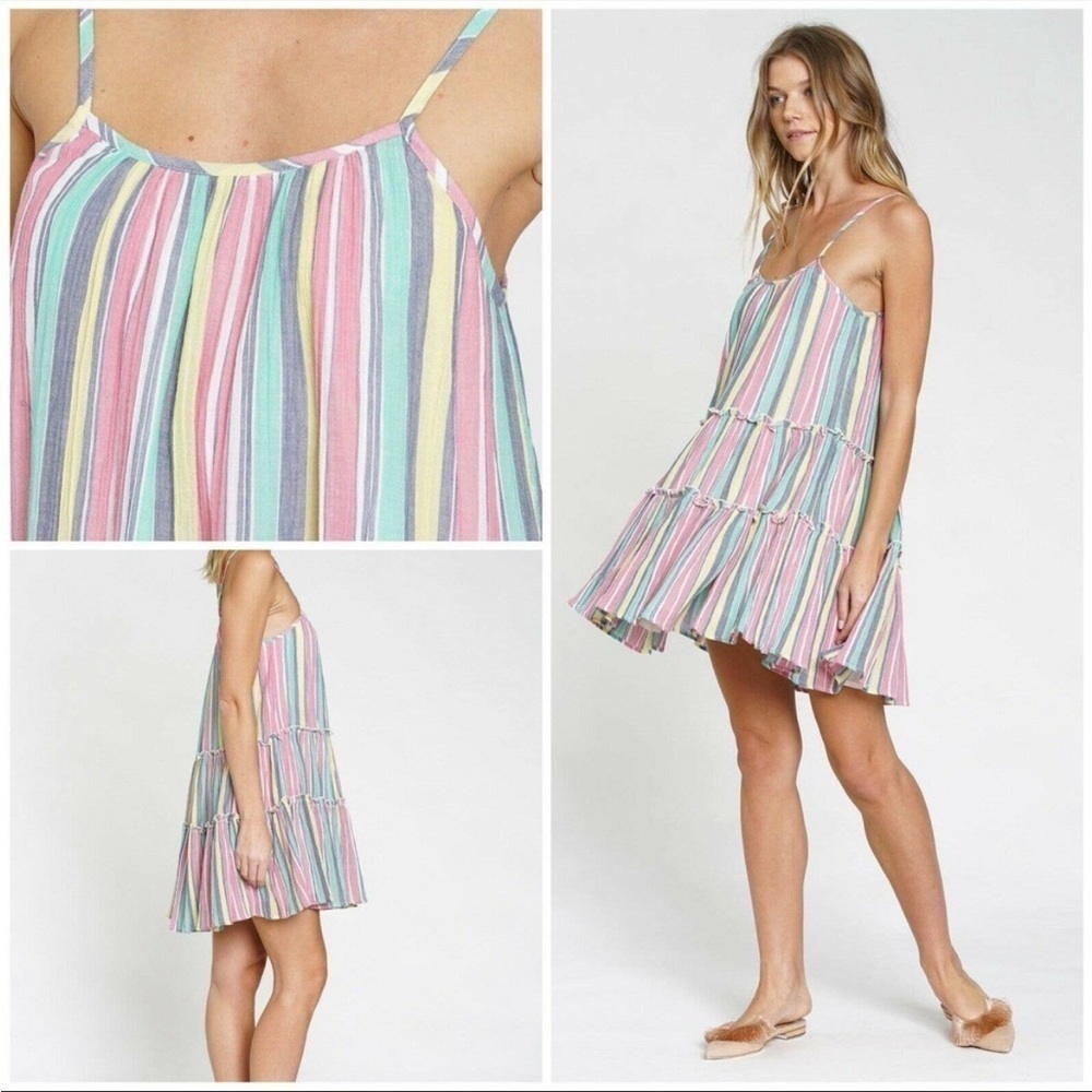 dRA‎ Los Angeles Nathalia Dress Tiered Vintage Stripe
